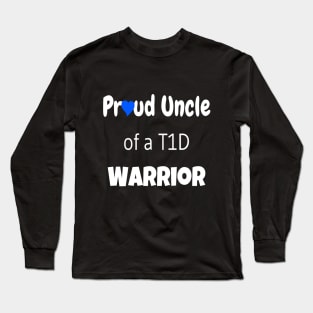 Proud Uncle White Font Blue Heart Long Sleeve T-Shirt